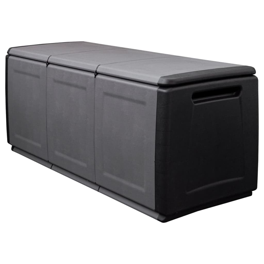 vidaXL Dark Gray and Black Patio Storage Box | Weather- | Timeless Design | Indoor and Outdoor Storage | Capacity of 87.2 gal