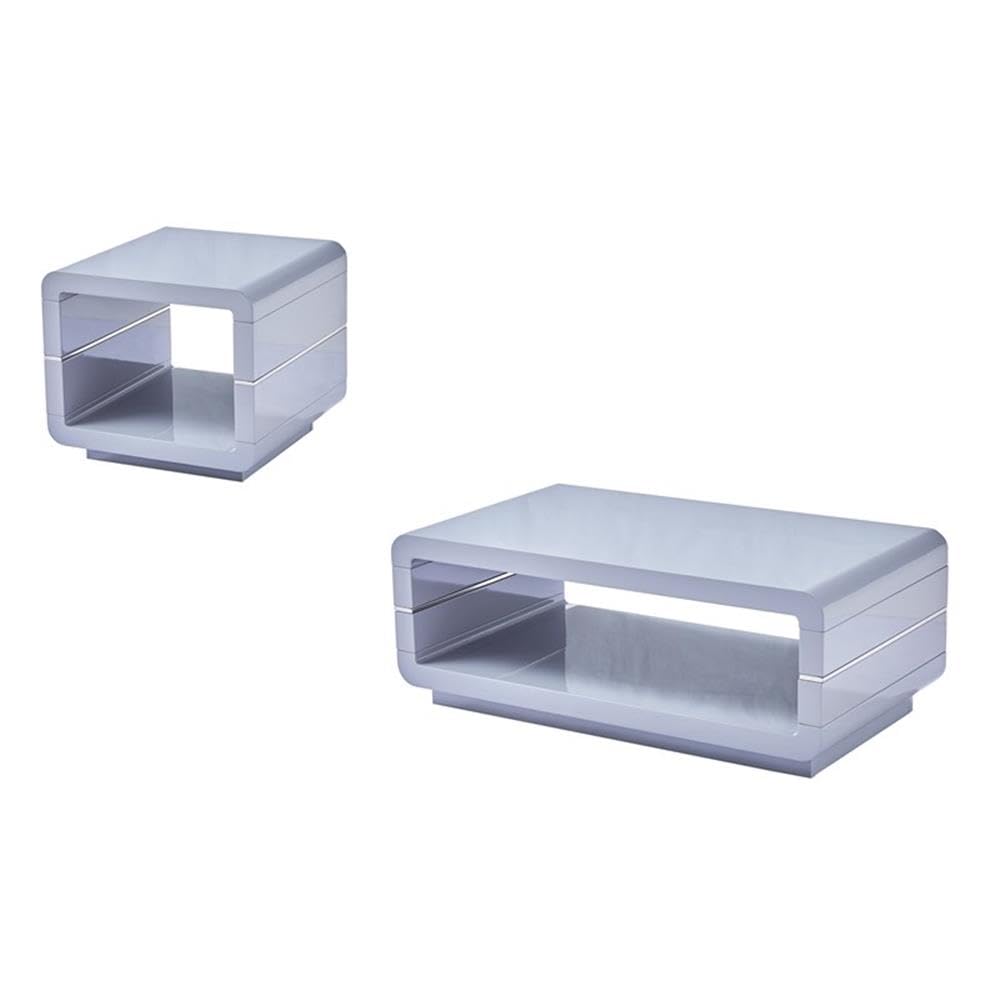 2pc Coffee set in High Gloss Light Gray