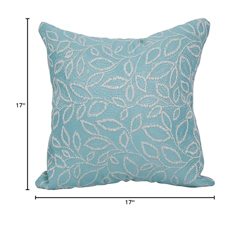 Blazing Needles Square Polyester Jacquard Throw Pillows, 17&quot;, Florian Caribb 2 Count