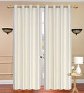 Soulful Creations Polyester Solid Curtain, 5 Feet, Cream, Pack of 3