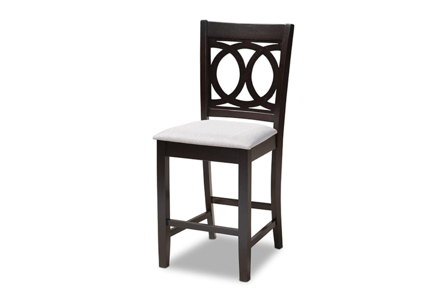 Baxton Studio Lenoir Modern and Contemporary Gray Fabric Upholstered Espresso Brown Finished 5-Piece Wood Pub Set