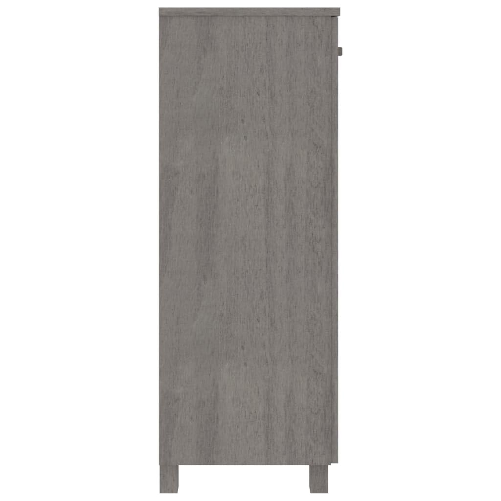 vidaXL HAMAR Solid Wood Pine Shoe Cabinet, Light Gray, 33.5&quot; x 15.7&quot; x 42.5&quot; with Wooden Handles, Multiple Shelves, Perfect for Home Organization and De-cluttering