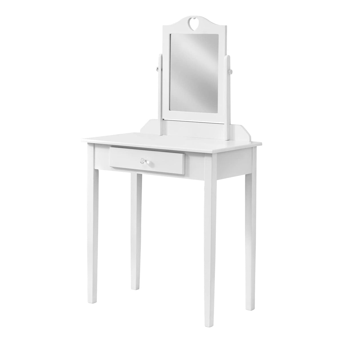 Monarch Specialties I 3326 Vanity, Desk, Makeup Table, Organizer, Dressing Table, Bedroom, Wood, Laminate, White, Contemporary, Modern