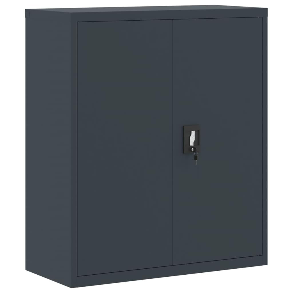 vidaXL File Cabinet Lockable Metal Storage Cabinet with Doors Anthracite Steel