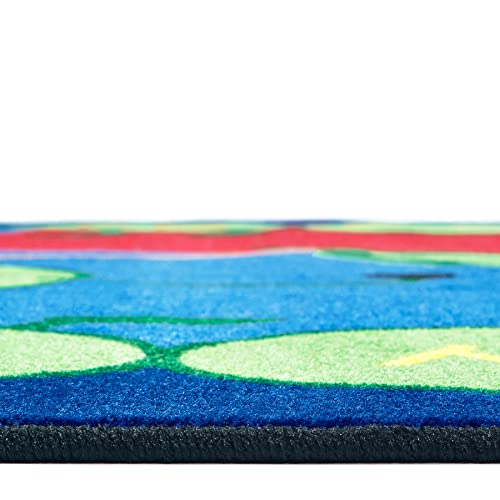 Carpets For Kids 2201 Abc Caterpillar Literacy Classroom Nursery Room Rug 4Ft 5In X 5Ft 10In Rectangle Blue