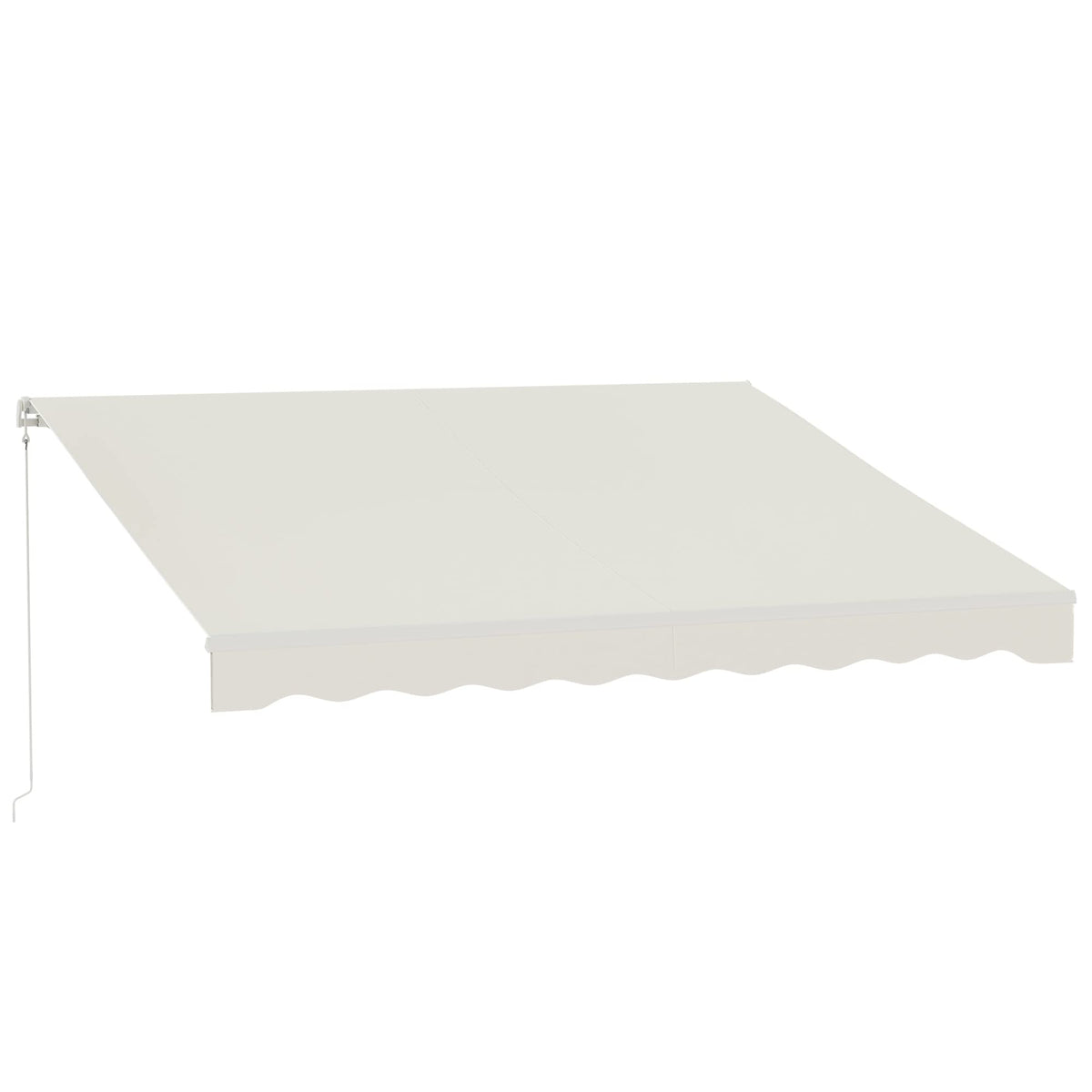 Outsunny 12' X 10' Electric Awning, Retractable Awning, Uv Protection Sun Shade Shelter With Remote Controller And Manual Crank
