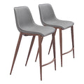 Zuo Magnus Counter Stool Slate Gray & Walnut