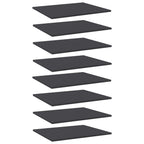 vidaXL Bookshelf Boards 8-Pack, Gray Finish| Modern| Engineered Wood | 23.6" x 19.7" x 0.6"