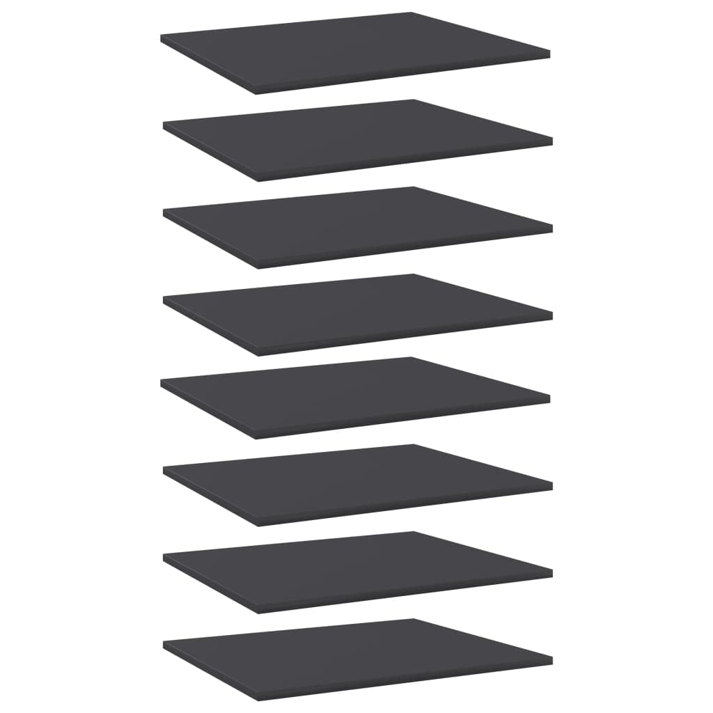 vidaXL Bookshelf Boards 8-Pack, Gray Finish| Modern| Engineered Wood | 23.6" x 19.7" x 0.6"