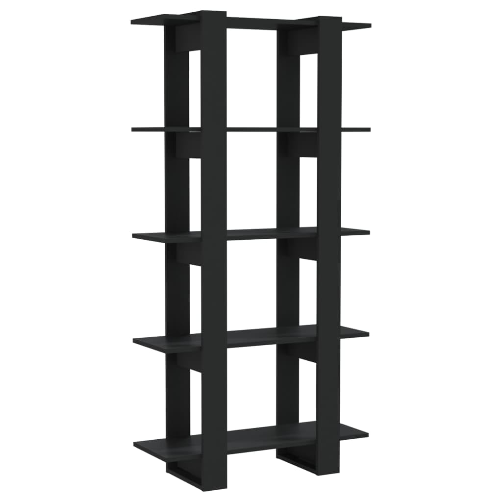 vidaXL - Black Book Cabinet/Room Divider, Engineered Wood, Ample Storage Space, Ideal for Living Room and Hallway, 31.5&quot;x11.8&quot;x63&quot;