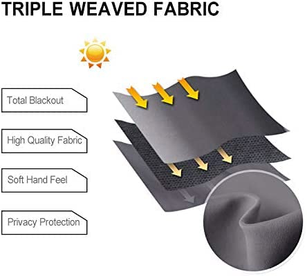 Dwcn Blackout Curtains-Tie Up Shade For Window Thermal Insulated Room Darkening Rod Pocket Curtains For Kitchen, Grey, W42 X L43