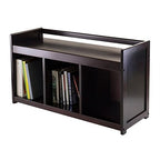 Ergode Wood Addison 4-Piece Storage Bench Set | 3 Cubbies & Black Baskets | Espresso Finish | Sturdy Solid Wood | Easy Assembly (92439-VV)