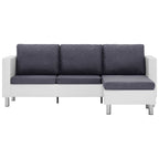 vidaXL 3-Seater Sofa with Cushions White Faux Leather