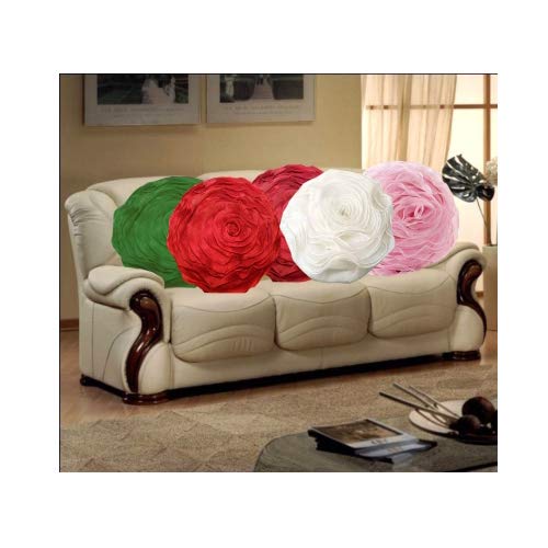 Decor India Throw Pillow Covers 16X16 In Set Of 5 | Silk Round Pillow Covers For Living Room, Bed, Sofa, Couch Tissue Rose | No