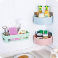 SONIQE Bathroom Shelves Kitchen Shelf Storage Rack Self Adhesive Traceless Rectangular Box Organizer Plastic 2 Bathroom Corner S