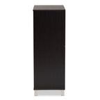 Baxton Studio Ernest Modern and Contemporary Dark Brown Finished Wood 2-Door Shoe Storage Cabinet