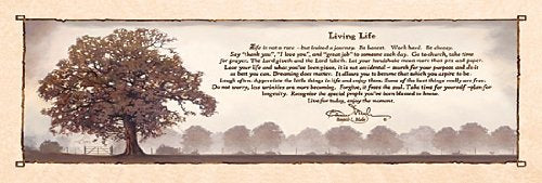 Picture Peddler Living Life by Bonnie Mohr Inspirational Sayings Tree Print Poster 12x36