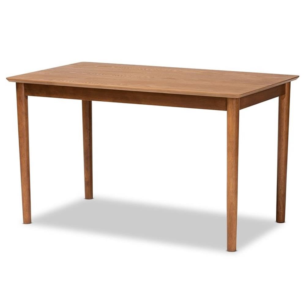 Baxton Studio Dorina Mid-Century Modern Dark Grey Fabric Upholstered and Walnut Brown Finished Wood 5-Piece Dining Set