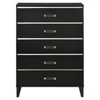 Acme Chelsie Wooden Rectangular Chest with 5 Storage Drawers in Black