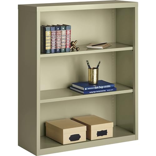 Lorell® Fortress Series Steel Modular Shelving Bookcase, 3-Shelf, 42" H x 34-1/2"W x 13" D, Putty