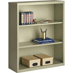 Lorell® Fortress Series Steel Modular Shelving Bookcase, 3-Shelf, 42" H x 34-1/2"W x 13" D, Putty
