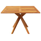vidaXL Square Patio Table - Outdoor Dining Furniture in Solid Acacia Wood, Sturdy Cross Legs, Easy Assembly and Maintenance, Brown, 43.3"x43.3"x29.5"