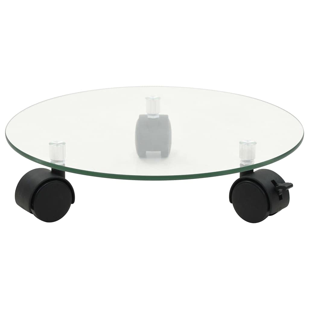 Bussandri Exclusive - Plant rollers 4 pcs round 28 cm tempered glass