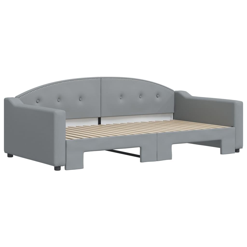 vidaXL Light Gray 2-in-1 Daybed with Trundle - Versatile Sofa Bed for Living Rooms and Bedrooms - Blends Style and Functionality