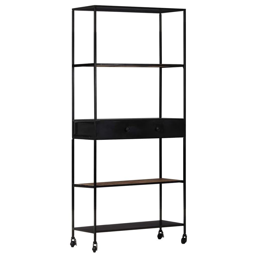 vidaXL Industrial Book Cabinet with 4 Shelves and Drawer