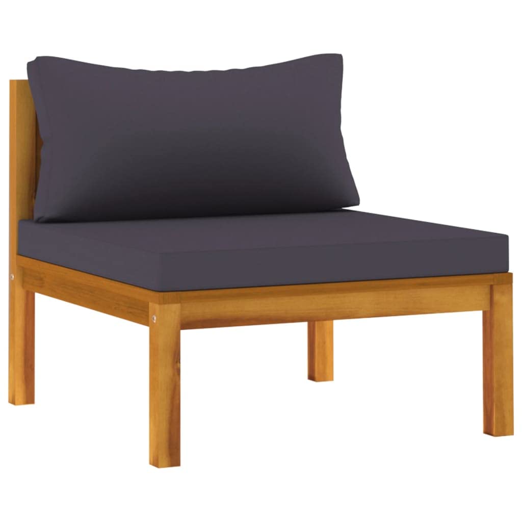 vidaXL 2 Piece Patio Sofa Set with Dark Gray Cushions Acacia Wood