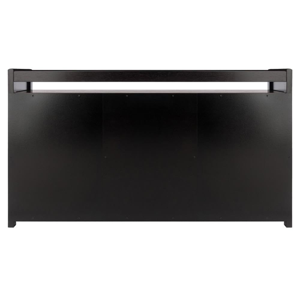 Winsome Wood Addison 4-Pc Storage Bench with 3 Foldable Woven Baskets - Espresso and Chocolate