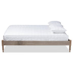 Baxton Studio Cielle French Bohemian Weathered Grey Oak Finished Wood Full Size Platform Bed Frame