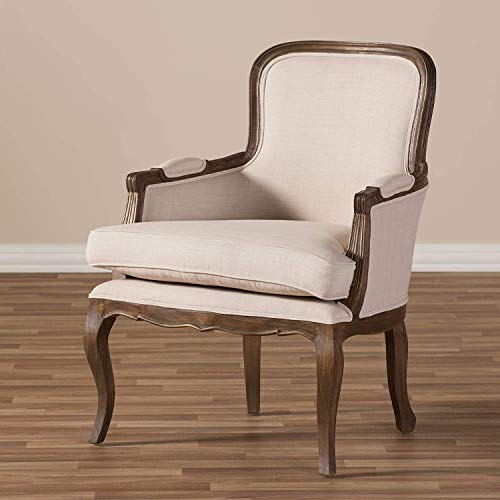 Baxton Studio Napoleon Traditional French Accent Chair, Ash (Set of 2)