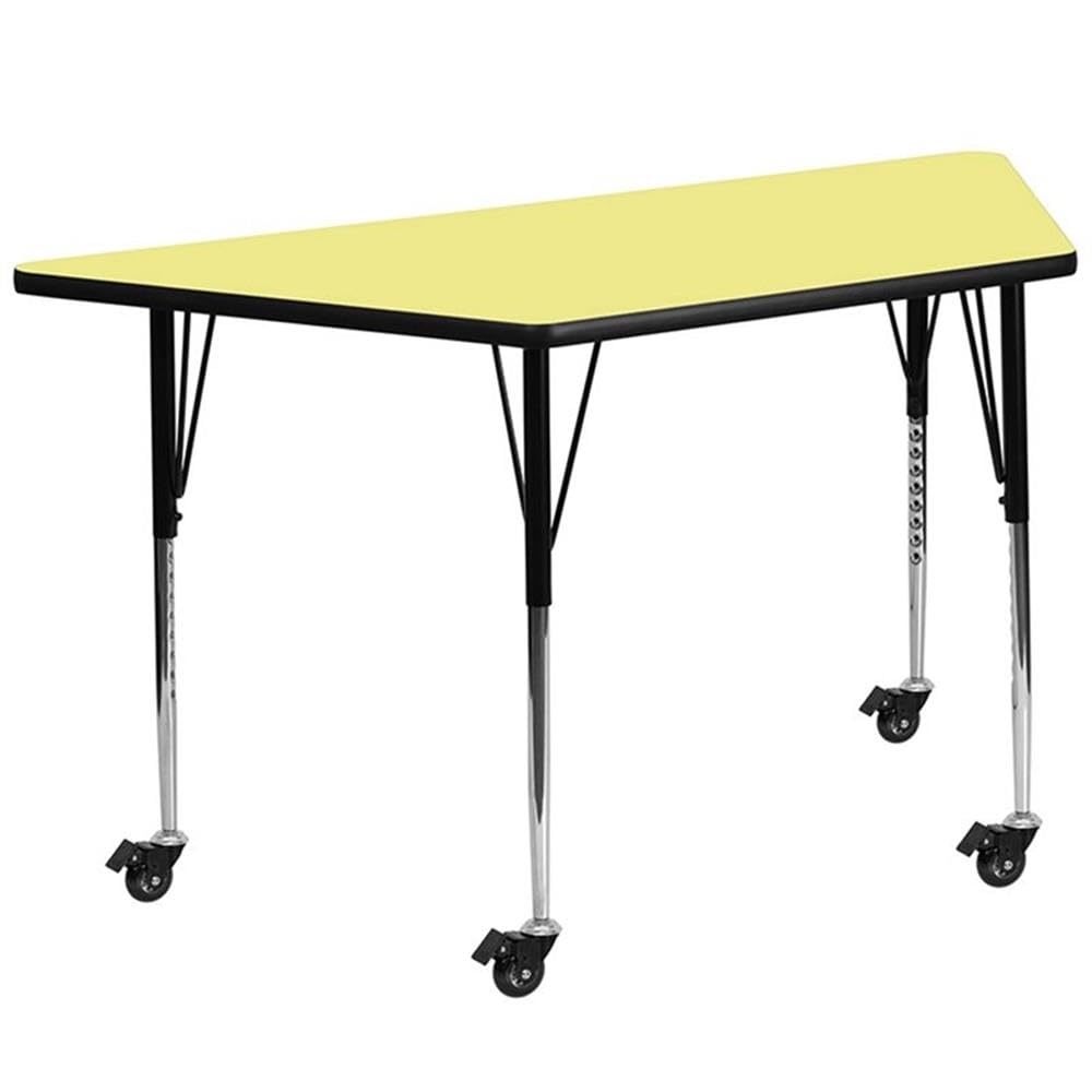 Flash Furniture 30x57 Trap Yell Activity Table, 26.25&quot;W x 57.5&quot;D x 30.37&quot;H, Yellow