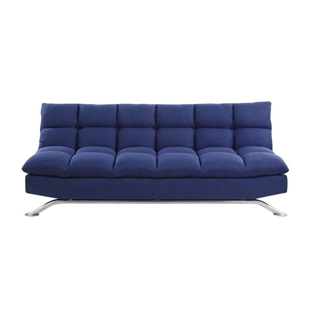 Acme Petokea Tufted Fabric Upholstery Armless Adjustable Sofa In Blue