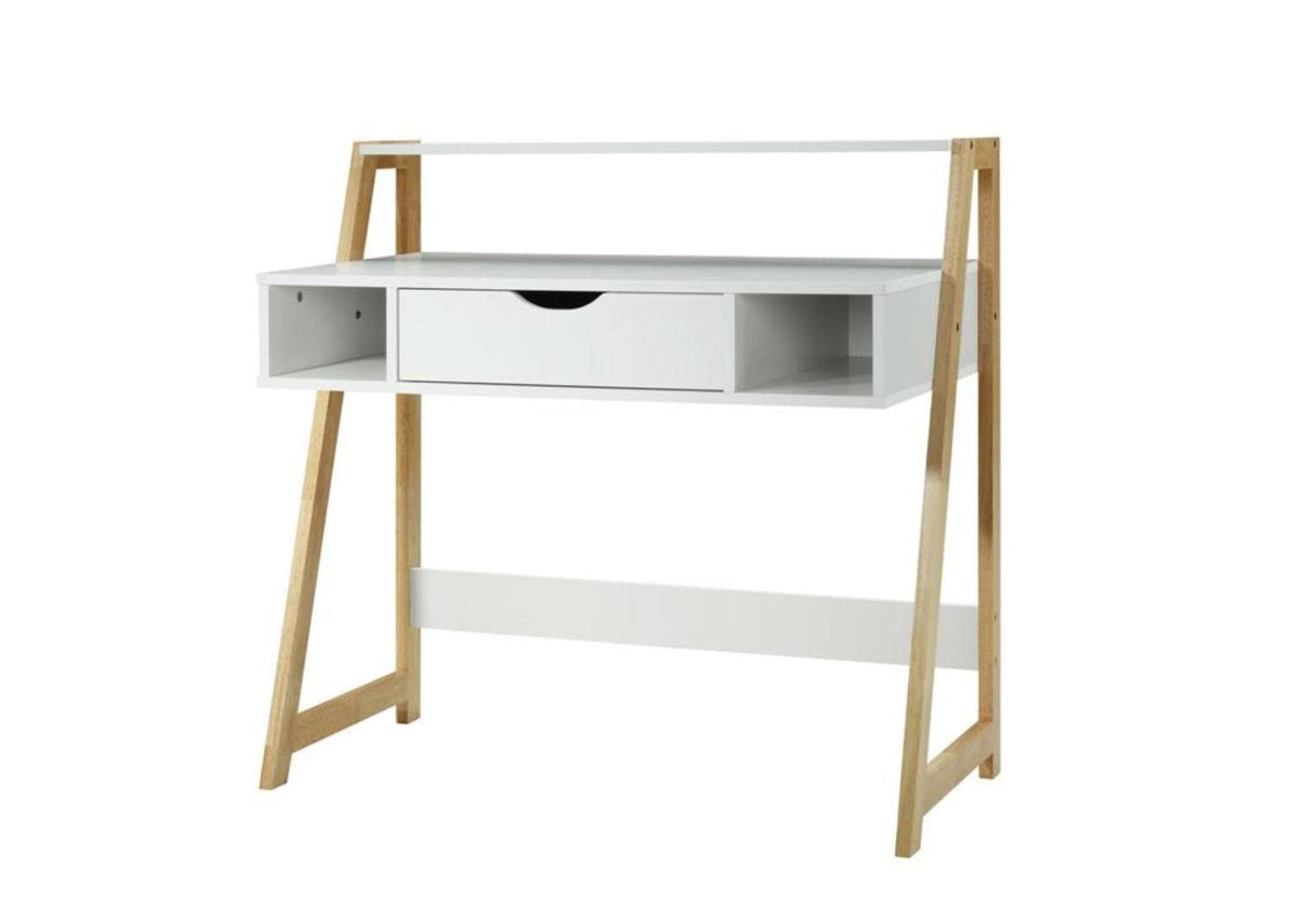 4D Concepts Heidi Collection Desk, White And Natural Wood