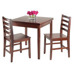 Ergode Elegant 3-Piece Shaye Dining Table Set | Solid Wood | Walnut Finish | 2 Slat Back Chairs | Contemporary Design | Easy Assembly (94358VV) (94358-VV) (94367-VV)