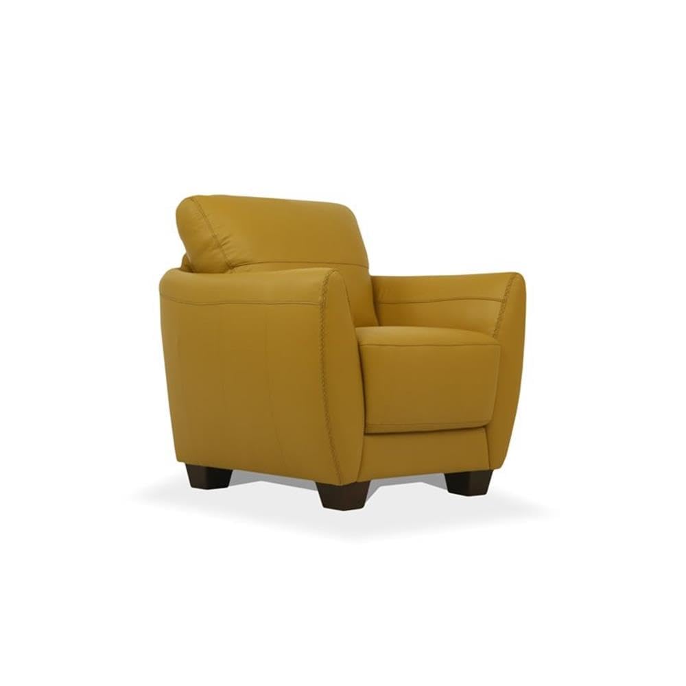 Acme Valeria Leather Chair in Mustard