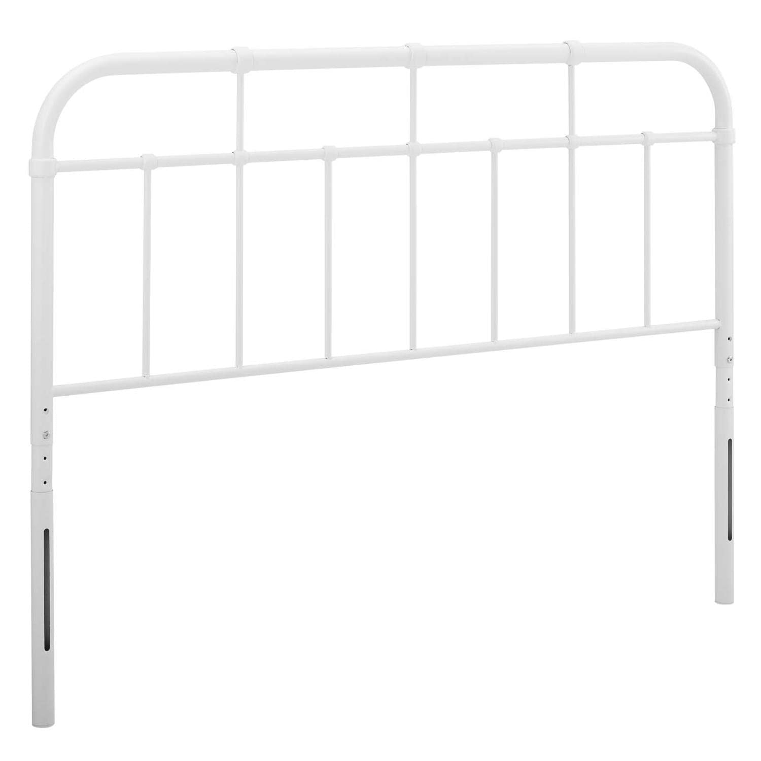Modway Alessia Modern Farmhouse Metal Headboard, King, White