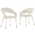Best Master Furniture Jacques Velvet Cream Dining Chairs (Set Of 2)