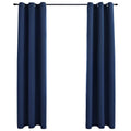 vidaXL Blackout Curtains 2 pcs with Rings, Navy Blue, 37"x63", Machine Washable Fabric Curtains, Light Blocking for Privacy