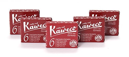 Kaweco Fountain Pen Ink Cartridges Short, Ruby Red (Red), 30 Pc.