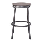 American Woodcrafters Chesson Gray Metal and Wood Backless Bar Stool