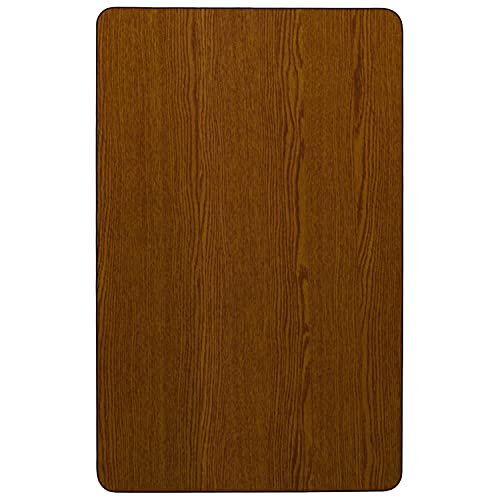 Flash Furniture Mobile Rectangular Hp Laminate Activity Table With Standard Height Adjustable Legs, 36'W X 72'L, Oak