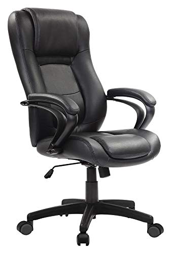 HomeRoots 26.37' x 27.55' x 41.33' Black Leather Chair