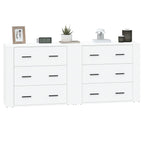 vidaXL 2x Sideboards Living Room Furniture Cupboard Storage Cabinet Highboard Home Organiser Sideboard Cabinet White Engineered Wood, Medium, 3185407