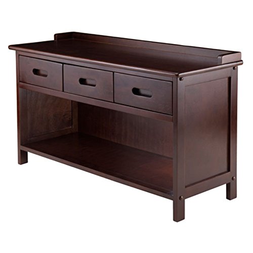 Ergode Adriana Storage Bench | Comfortable Seating | Ample Storage Space | Walnut Finish | 3 Drawers (94038-VV)