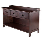 Ergode Adriana Storage Bench | Comfortable Seating | Ample Storage Space | Walnut Finish | 3 Drawers (94038-VV)