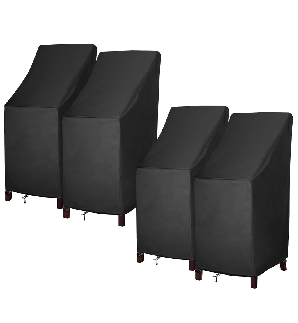 Mavincher Stackable Patio Chair Covers For Outdoor Furniture, Outdoor Chair Covers Waterproof, 600D Heavy Duty Lawn Outside Bars