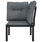 vidaXL Outdoor Poly Rattan Footstool - Weather-Resistant, Modular Design, Powder-Coated Steel Frame, Thickly Padded Cushion - Color: Black/Gray